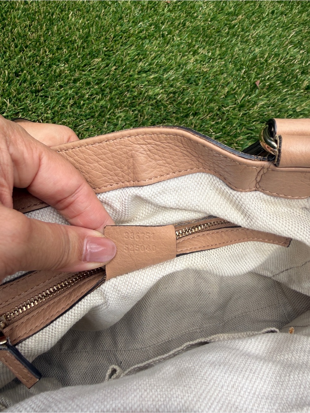 GUCCI Cellarius Soho GG Canvas & Leather Tote with Tassel - Picture 2 of 5